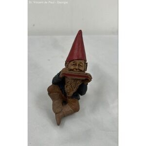 Tom Clark Gnome Johnny Harmonica Shelfsitter & Stand Figure Signed 1988 #71 VGC